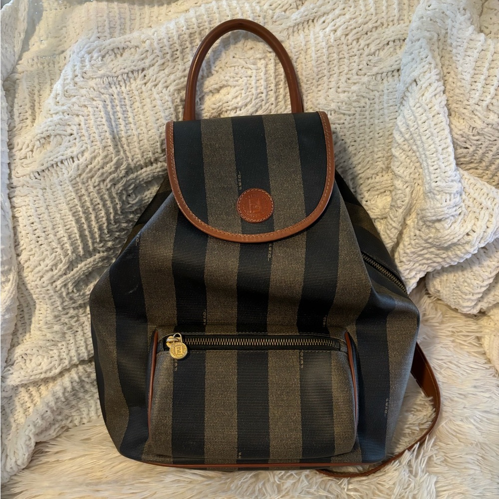 Authentic Fendi Peguin PVC leather Backpack
